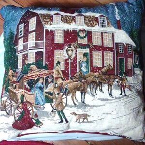 Holiday Toss Pillow Brocade Fabric